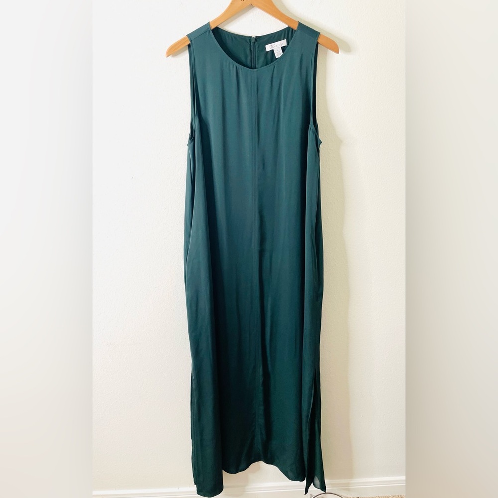Nordstrom Signature Silk Sleeveless Maxi‎ Dress with Pockets